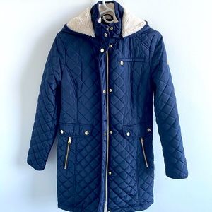 Navy Blue Quilted Ralph Lauren Coat (S)
